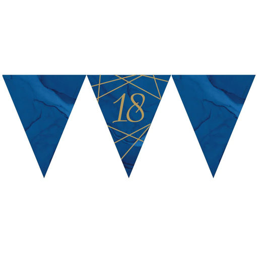 Picture of NAVY & GOLD GEODE 18 TH BIRTHDAY BUNTING BANNER 3.7M